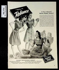 1942 Reliance Manufacturing Co. Woman Sewing Vintage Print Ad 40787
