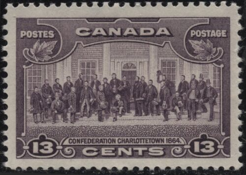 Canada 1935 #224 13c violet, KGV, pictorial issue, Charlottetown 1864, MNH - 第 1/2 張圖片