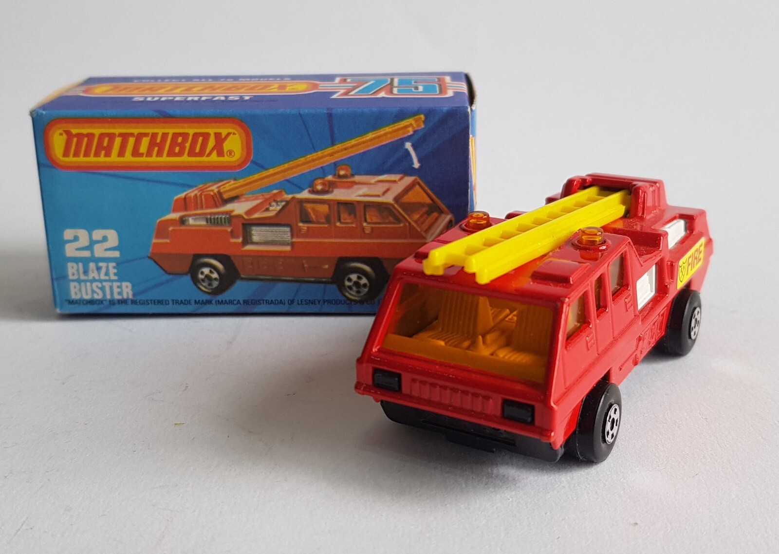 Matchbox Superfast 22 Blaze Buster - Intérieur Doré - Boîte D'origine