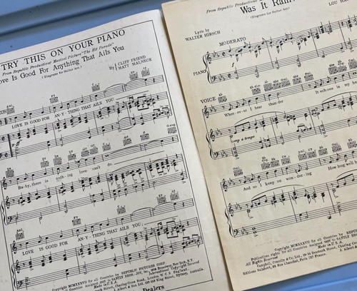1937, Was It Rain, The Hit Parade, Vintage, Sheet Music - Picture 18 of 24