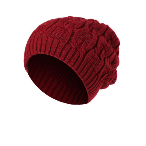 Warm Knitted Women Hats Mens Ladies Beanie Unisex Slouchy Hat Winter Ski Cap UK - Picture 24 of 44