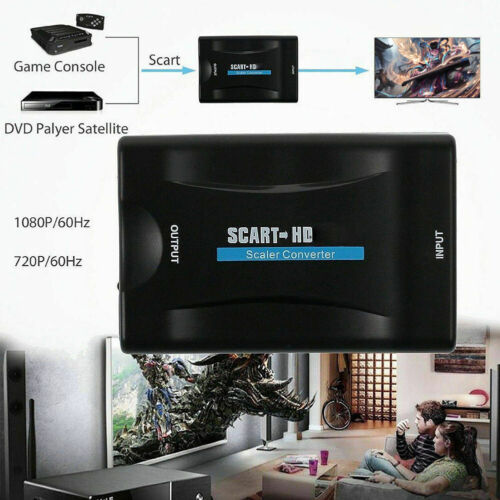 1080P HDMI to SCART Video Upscale Converter Audio Adapter for HD TV Plug n Play - Picture 1 of 7