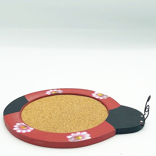 Set of 4 Ladybug Shaped Wooden Drink Coasters - Picture 5 of 6