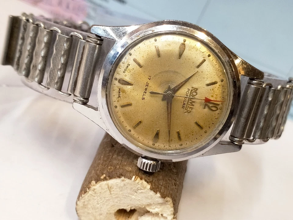 ROAMER POPULAR 17 JEWELS WINDING 30-10212 SWISS UNISEX ADULTS FULL WORKING VTG. - Image 3 of 4