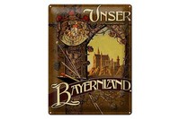 Blechschild Bayern 30X40 Cm Schloss Neuschwanstein Schwangau Deko Schild