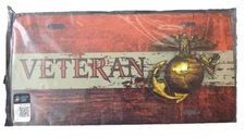 US Marine Veteran EGA Full Color Design Metal License Plate--Officially Licensed