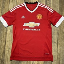 Adidas Manchester United 2015/16 Home Jersey Men's Size Medium Red Climalite