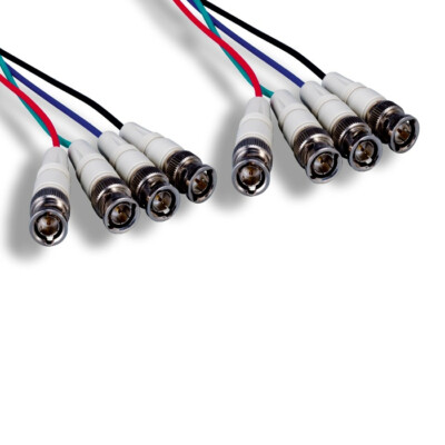 10x 10ft 4-BNC Component M/M Video Cable 28AWG RGBS CCTV Pro Video Equipment