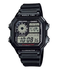 Casio AE-1200WH-1AV Royale Digital Sport Watch WR100 World Time Alarm Chrono