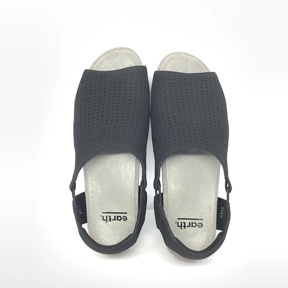 Sandálias femininas Earth Linden Laveen couro preto 7M slingback slip on - Imagem 4 de 4