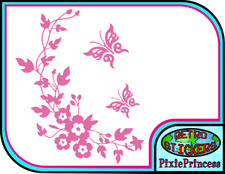 Butterfly Flower G Vinyl Sticker Vehicle Car Poster Wall Art Window Decal Pretty