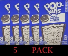 5x Kellogg's Pop Tarts FROSTED COOKIES & CREME Toaster Pastries 8 Count 13.5 oz