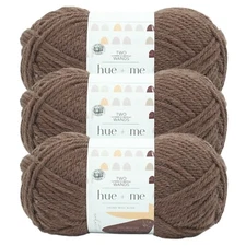 (3 Pack) Lion Brand Yarn 617-126AI Two of Wands: Hue + Me Bulky Yarn, Macchiato