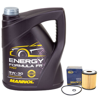 Motoröl Set 5W30 5 Liter + Ölfilter SH 4791 P für Ford Mondeo III Stufenheck