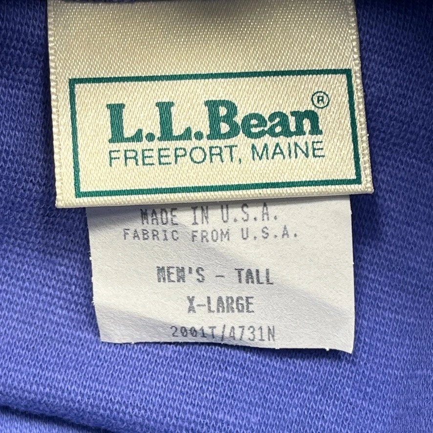 Vintage L.L. Bean Turtleneck Shirt Mens XL Blue Long Sleeve Made in USA New - Image 3 of 4
