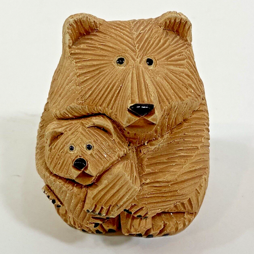 Artesania Rinconada Mother Bear & Cub Figurine 3” Tall Art Pottery Animal Signed - Picture 2 of 10