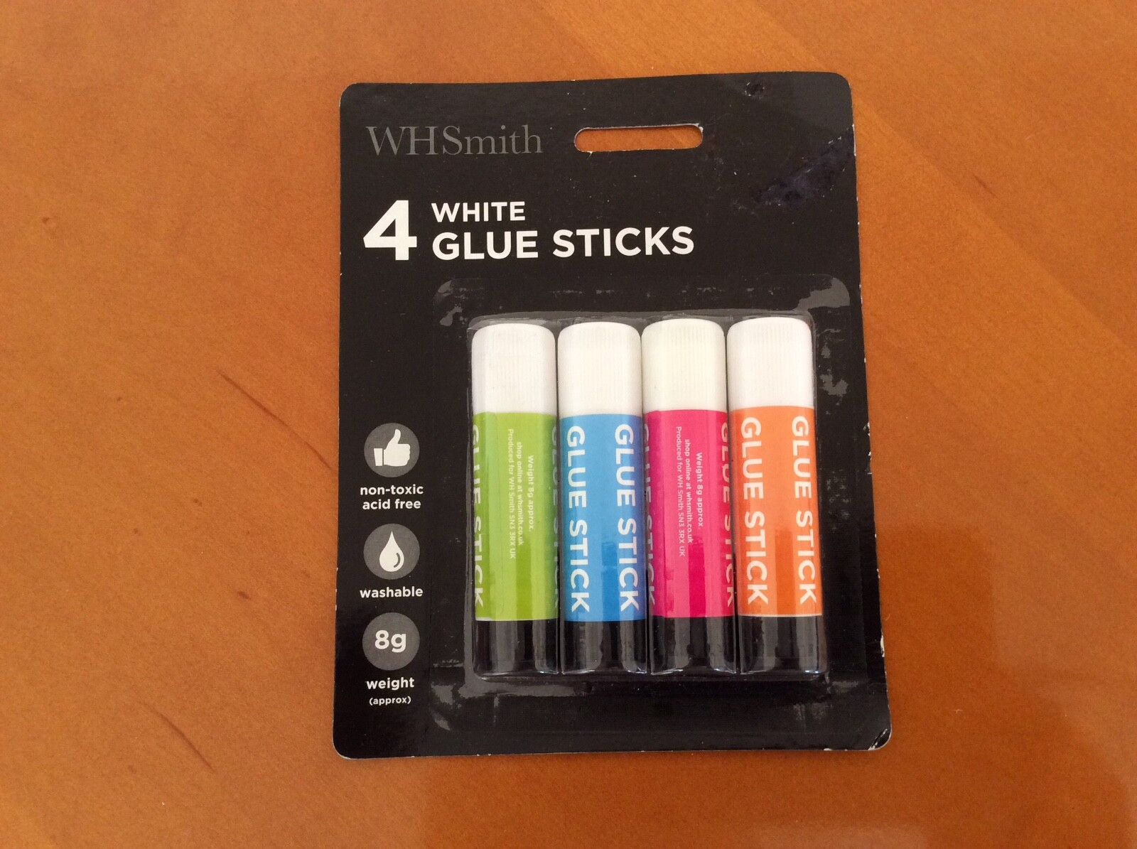 4 x WHSmith WHITE GLUE STICKS.. Scrapbook Paper Card Photo Fabric Craft