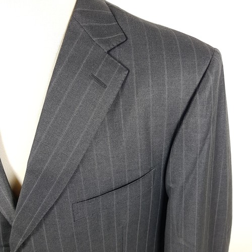 Abito Ermenegildo Zegna Su Misura uomo 106 54L W35 L36 grigio a righe lana - Foto 2 di 12