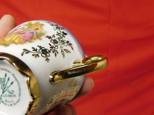 Juego de té azul Porz-Manufaktur hecho a mano Kleiber Regnitzlosau Bavaria W Germany - Imagen 24 de 24