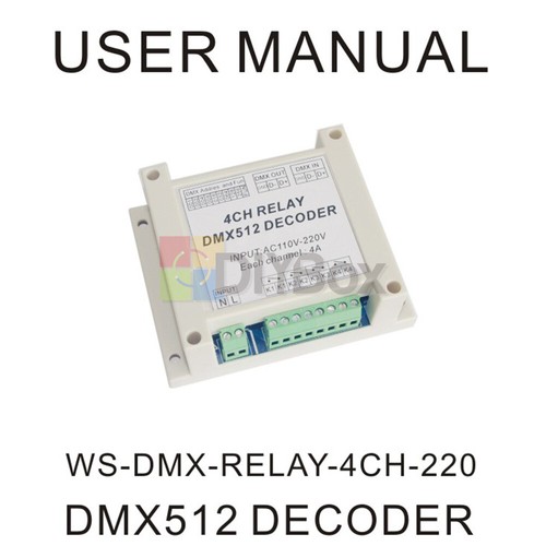 AC110-220V 4 Kanal DMX512 Relaisschalter DMX Relais Controller mit Etui Neu - Bild 8 von 8
