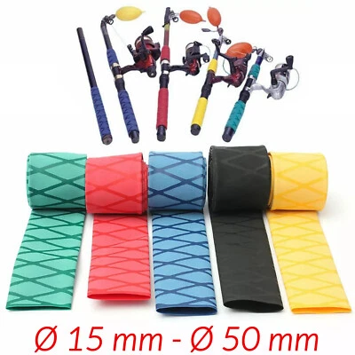Ø15-50mm Non Slip Heat Shrink Tube Textured Wrap Sleeving Handle Grip All Colour - image 1 of 4