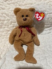 TY Beanie Baby Curly Bear 1993 1996 Brown Nose with Tags