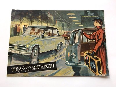 1955 Zwickau Typ P70 Original Car Sales Brochure Folder - East Germany Rare