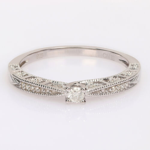 Amour Sterling Silver Diamond Promise Ring - Picture 5 of 7
