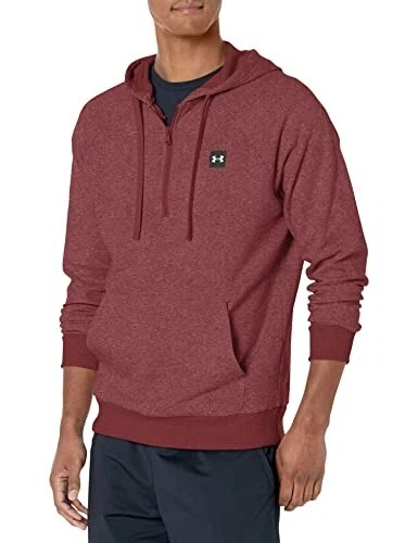 VETEMENTS Felpa con cappuccio Under Armour uomo Rival Fleece 1 2 zip bordeaux taglia small