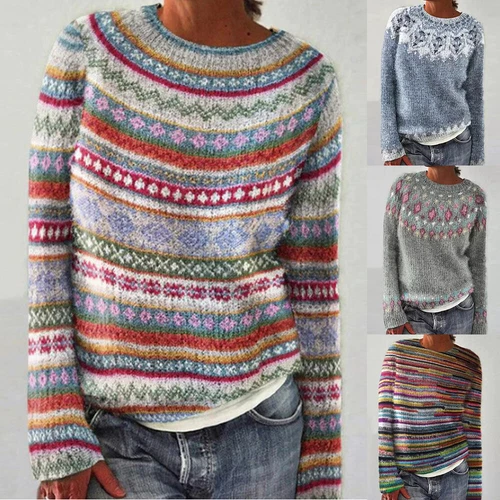 Women Weird Fish Lowell Patterned Fair Jumper Weird Loungewear Knitted Pullover* - Picture 1 of 48