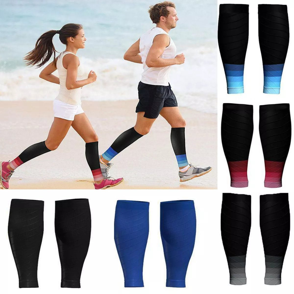 Sport Compression Calf Sleeves Leg Sock Runners Shin Splint