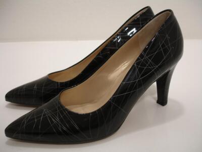 7 Peter Kaiser US Women's 9.5 M Black Patent Leather Dress Shoes Pump High Heels
