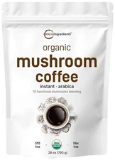 Organic Instant 10 in 1 Mushroom Coffee Powder 28 Ounce 317 Servings | Weight...