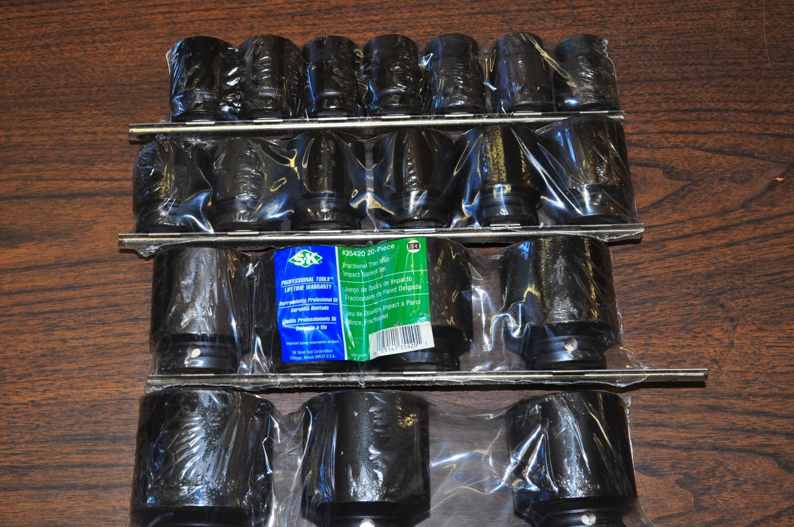 20 Pcs 3/4" Dr 12 Point Standard Fractional Thin Wall Impact Socket Set