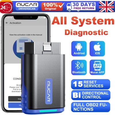 MUCAR DriverScan Car OBD2 Scanner Bi-directional Scan tool Full System 15 Reset