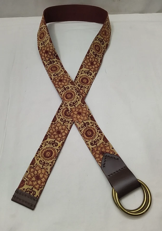 Lucky Brand Large Floral Strap Double Ring Buckle Women Belt - Size 34 - Image 3 of 4