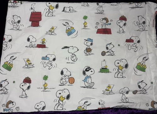 POTTERY BARN KIDS Snoopy Peanuts TWIN Sheet SET Flat Fitted Organic Cotton - Photo 4/9