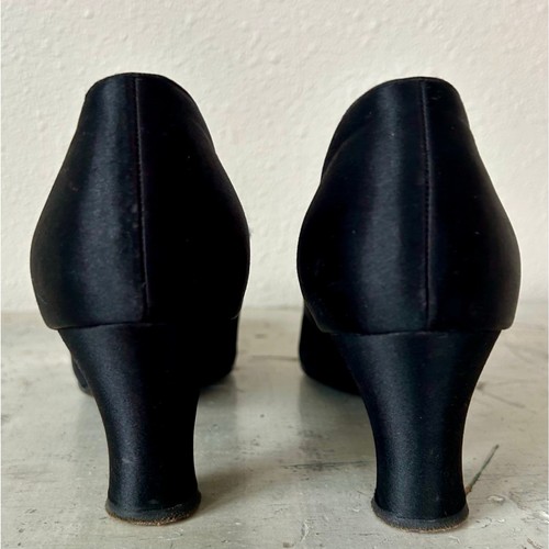 Antique McBrydes Detroit satin silk heels lace up 1920s flapper Vintage RARE 6 - Picture 7 of 15