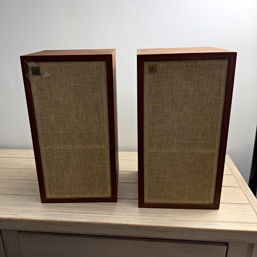 Acoustic Research AR-4x Vintage Wood Bookshelf Speakers Pair w/ Fabric Grilles