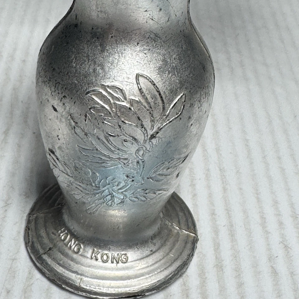 Jarrón artístico danés móvil atómico sputnik escultura cinética rosa plata vintage 1960 Foto 3 de 4