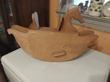 Solid Wood Rocking Horse Infant Baby Photography Prop Room Decor Handmade