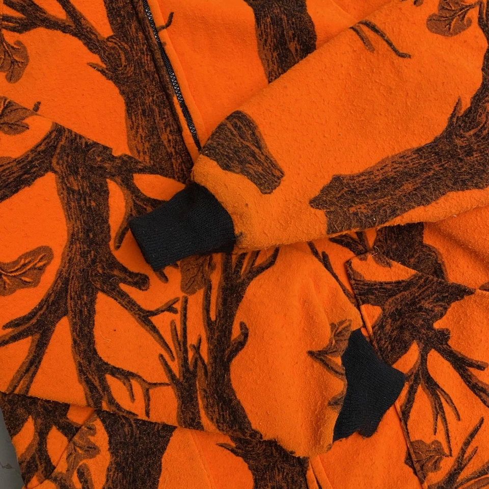 1980s/90s Made in USA Whitewaters Outdoors Vintage Orange Camo Zip-Up - Image 3 of 4