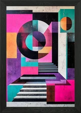 Abstract geometric shapes Framed Wall Art Poster Canvas Print Picture