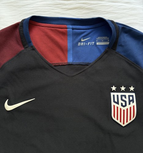 Nike USA Soccer Jersey Women’s M 2016 Dri-FIT Authentic Black Red Blue Shirt - Picture 5 of 10