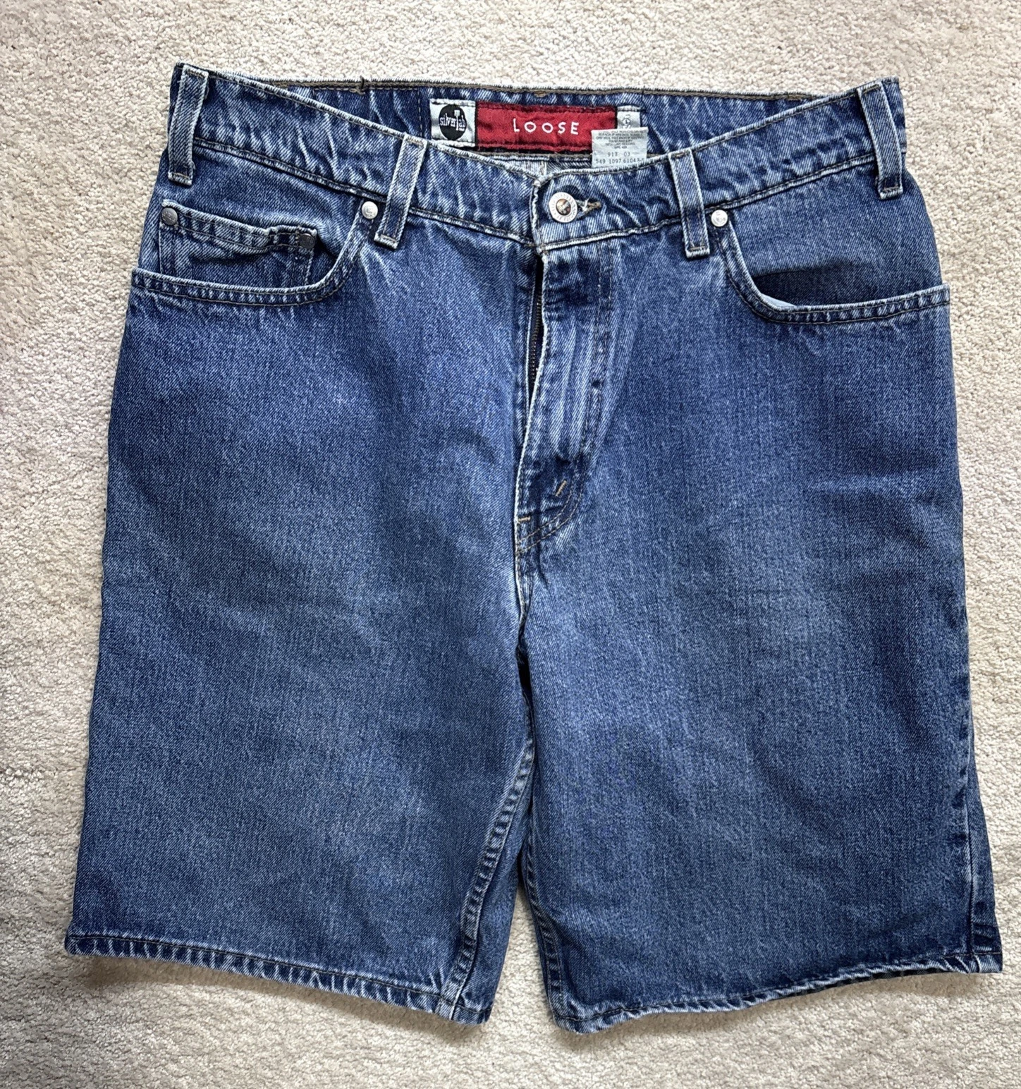 Vtg 90’s Levi's Silvertab Loose Blue Jean Shorts Made In USA BLANK TAB Men’s 32