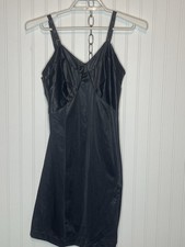 Vtg Sears The Doesnt Slip Non-Cling Black 32 Short Nylon
