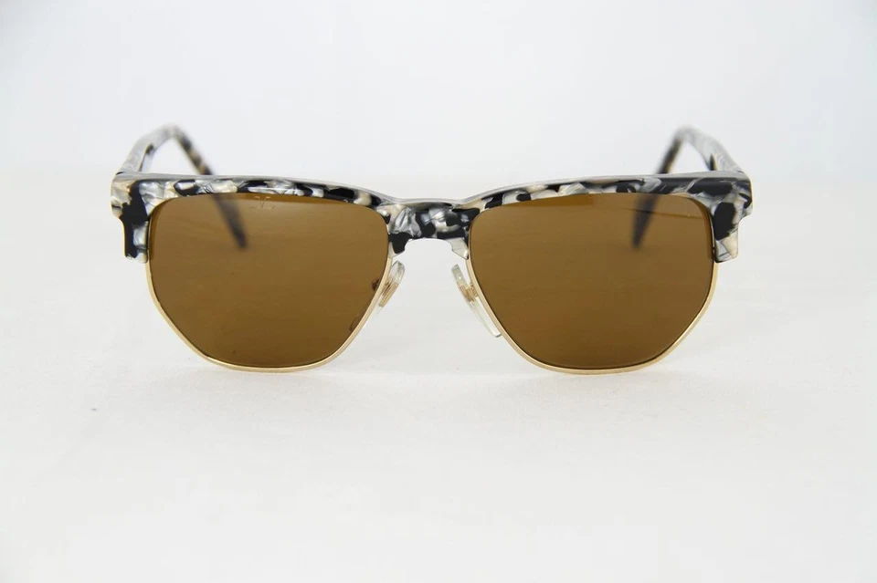 Gafas de sol vintage Vuarnet 438 acetato negro y plateado PX2000 lentes marrón mineral Foto 2 de 3