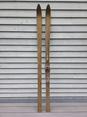 スキー YT-MWK GREAT Vintage Old Wooden Snow Skis MW DELUXE One Binding Measures