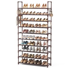 VTRIN 10 Tiers Shoe Rack Tall Large Capacity Wide Shoe Organizer Sturdy Shoe ...