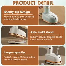 Sakerplus Steam Iron, Saker Portable Steamer for Clothes,Continuous Steam & D...